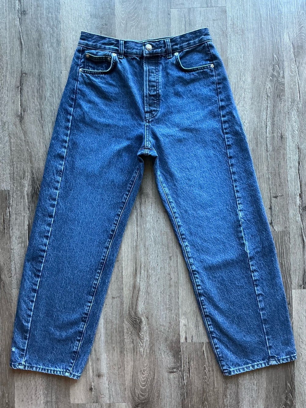 Madewell Pieced Barrel Leg Jean Mckinney Dark Wash Size 27